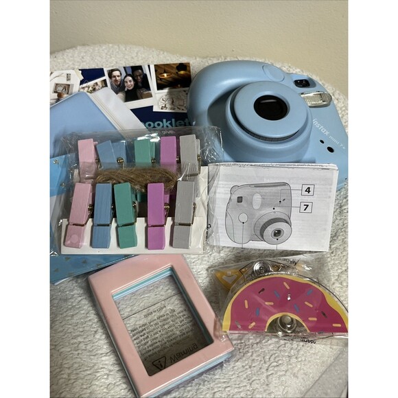 Fujifilm Instax Mini 7 Plus 7+ Instant Camera Light Blue Tested Working Bundle - Picture 10 of 10